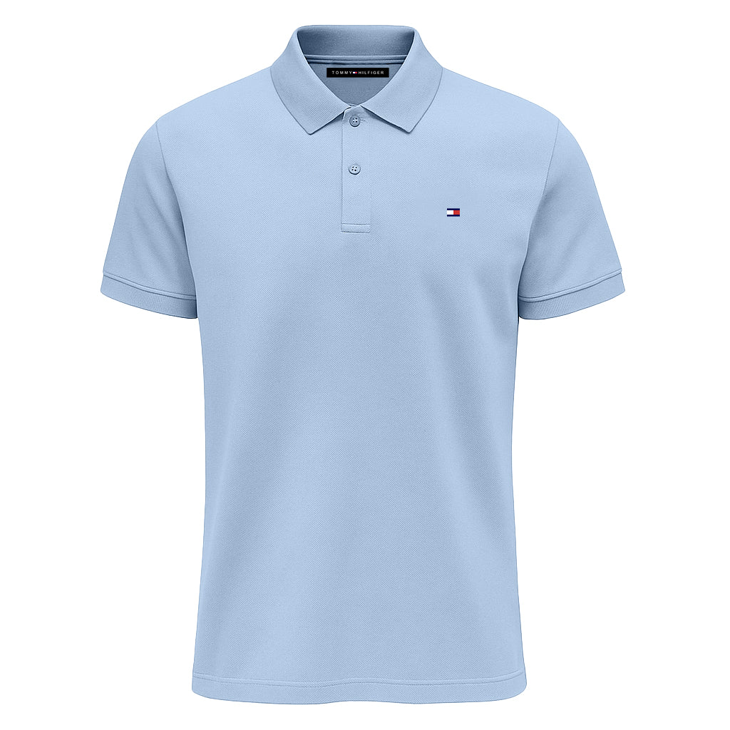 Tommy Hilfiger Men’s Classic Polo Shirt – Iconic Style, All-Day Comfort Sky Blue Color
