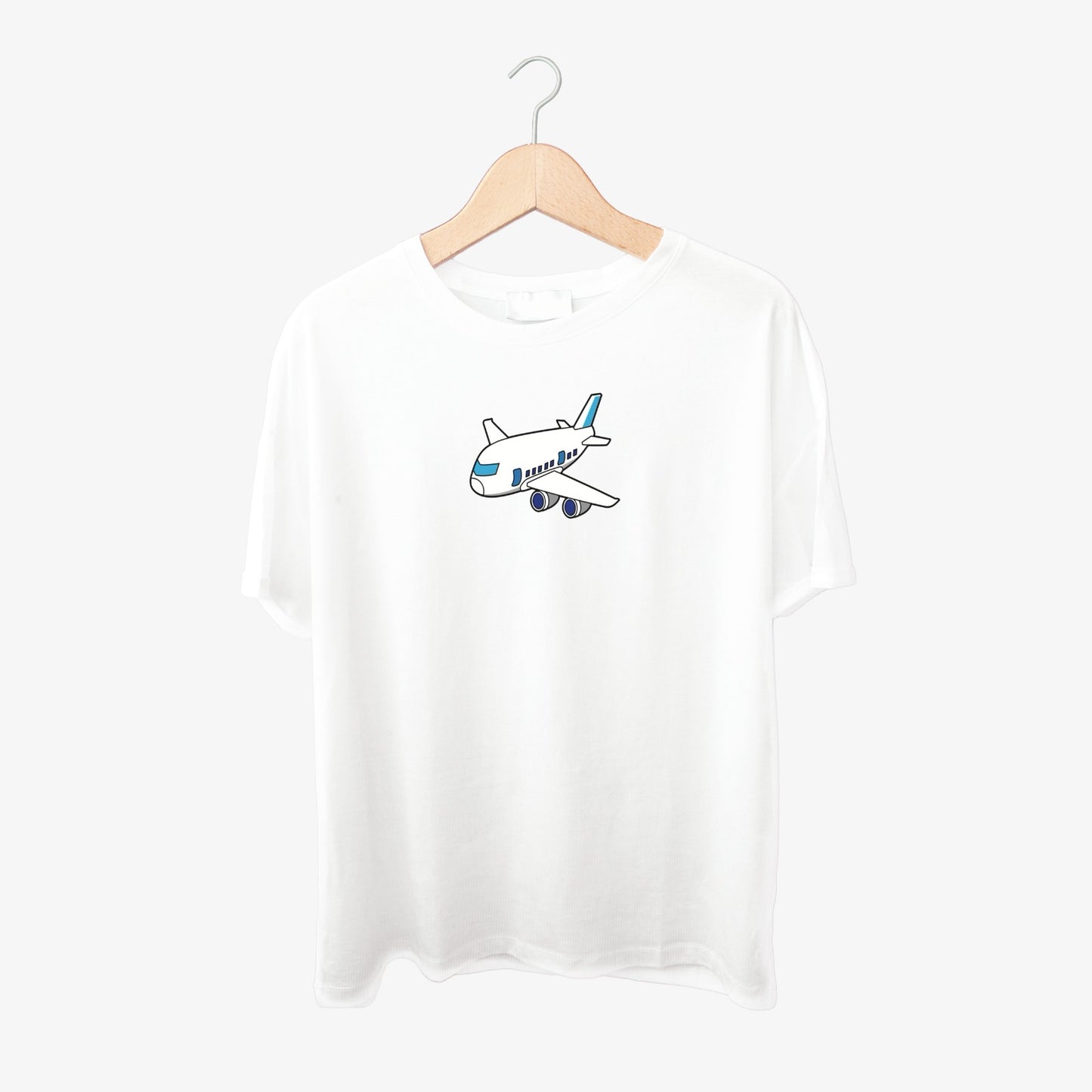 Aeroplane Print Round Neck Shirt