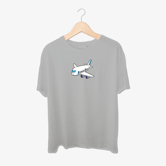 Aeroplane Print Round Neck Shirt