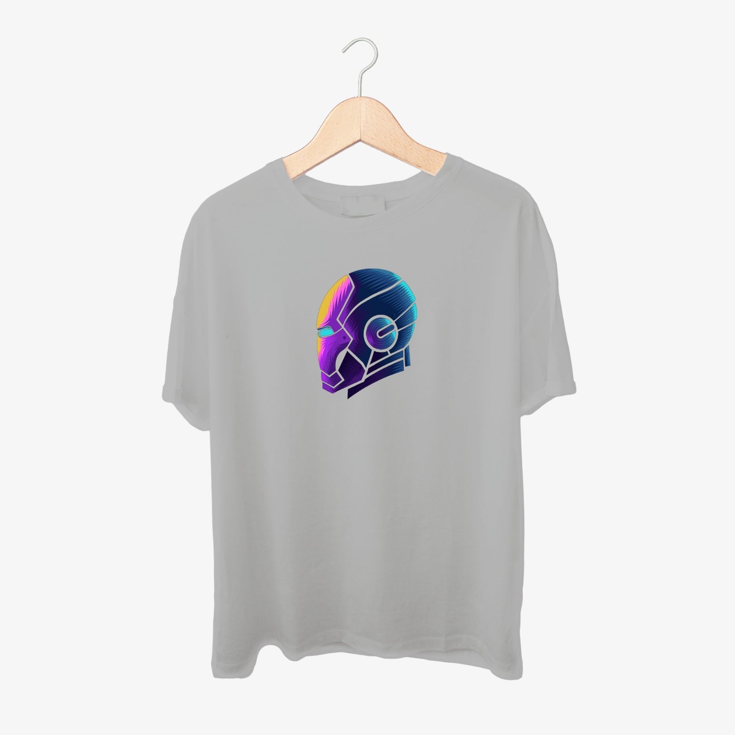 Ironman Helmet Print Round Neck Shirts