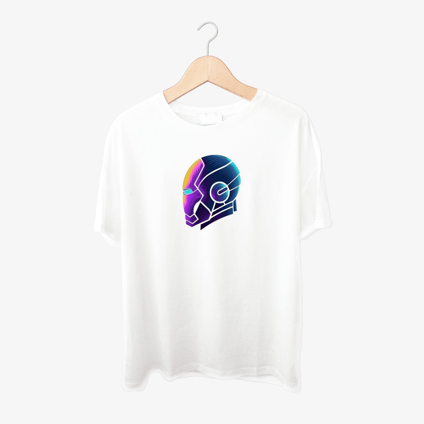 Ironman Helmet Print Round Neck Shirts