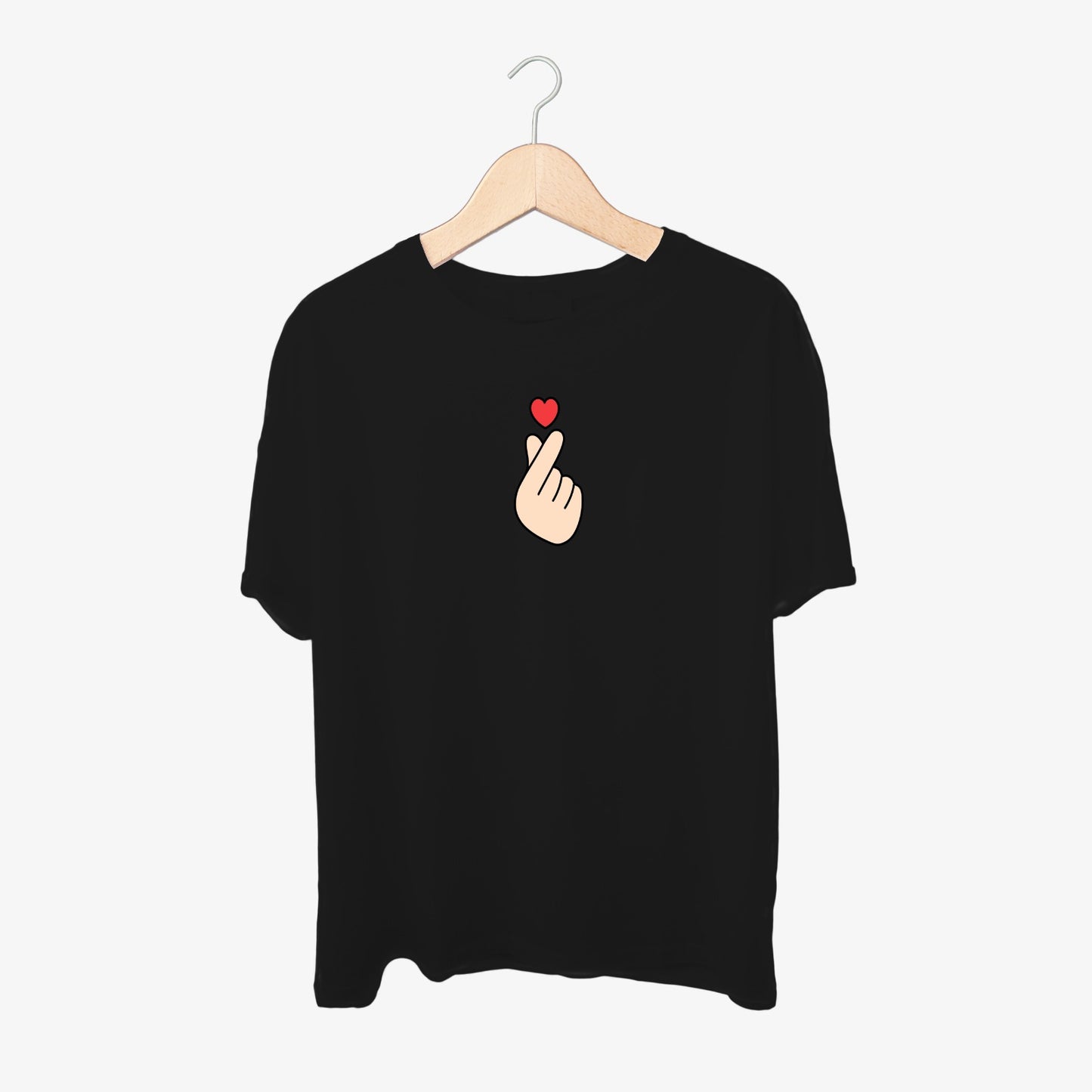 Love Hand Print Round Neck Shirt