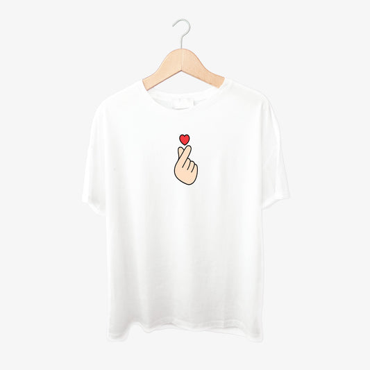 Love Hand Print Round Neck Shirt