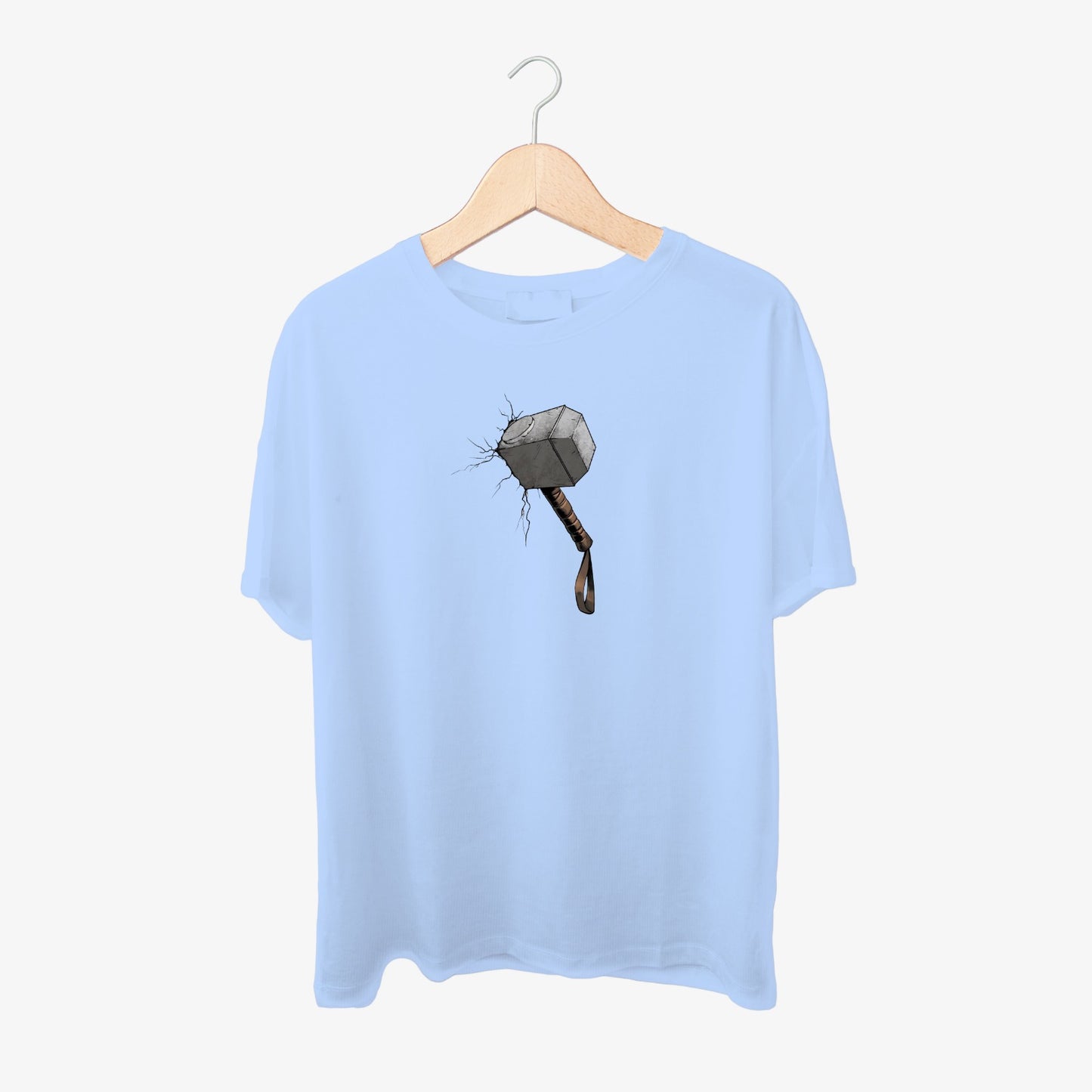 Thor Hammer Print Round Neck Shirt