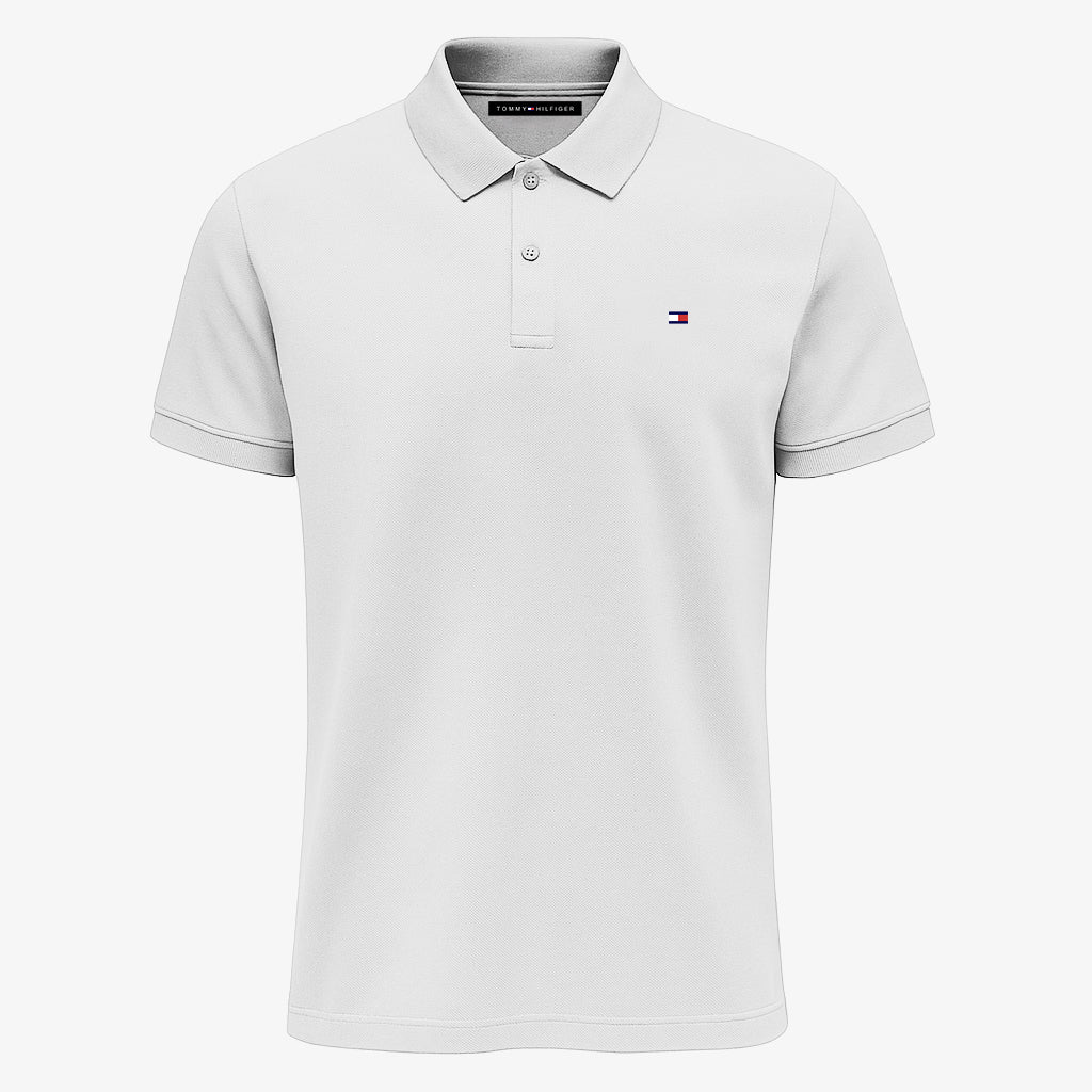 Tommy Hilfiger Men’s Classic Polo Shirt – Iconic Style, All-Day Comfort White Color