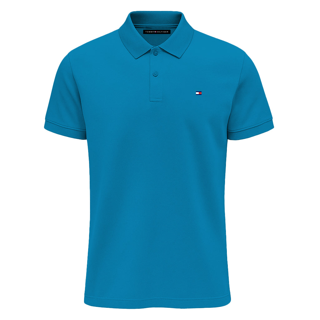 Tommy Hilfiger Men’s Classic Polo Shirt – Iconic Style, All-Day Comfort Blue Color
