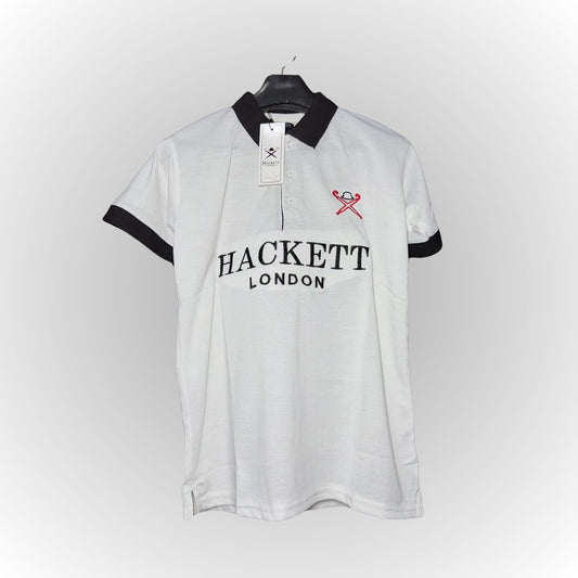 Hckt Lndn Polo White Half Sleeve