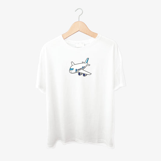 Aeroplane Print Round Neck Shirt
