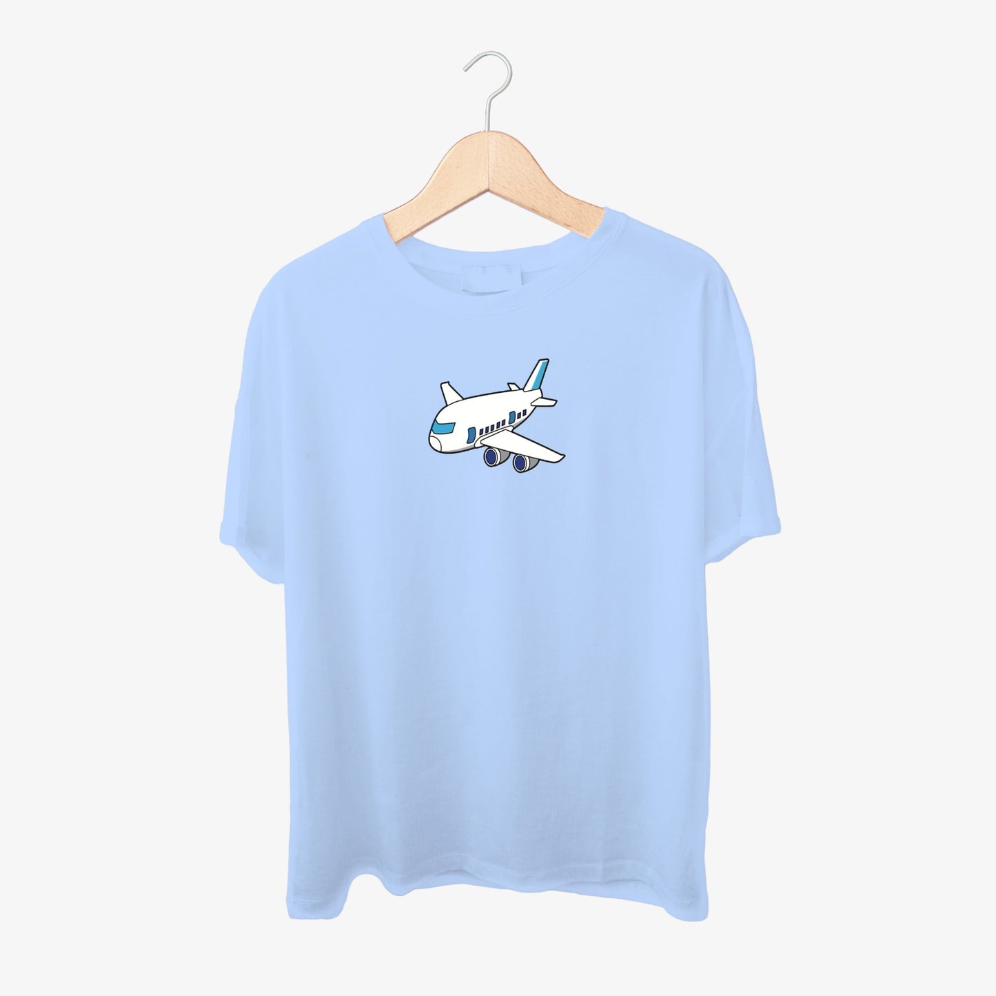 Aeroplane Print Round Neck Shirt