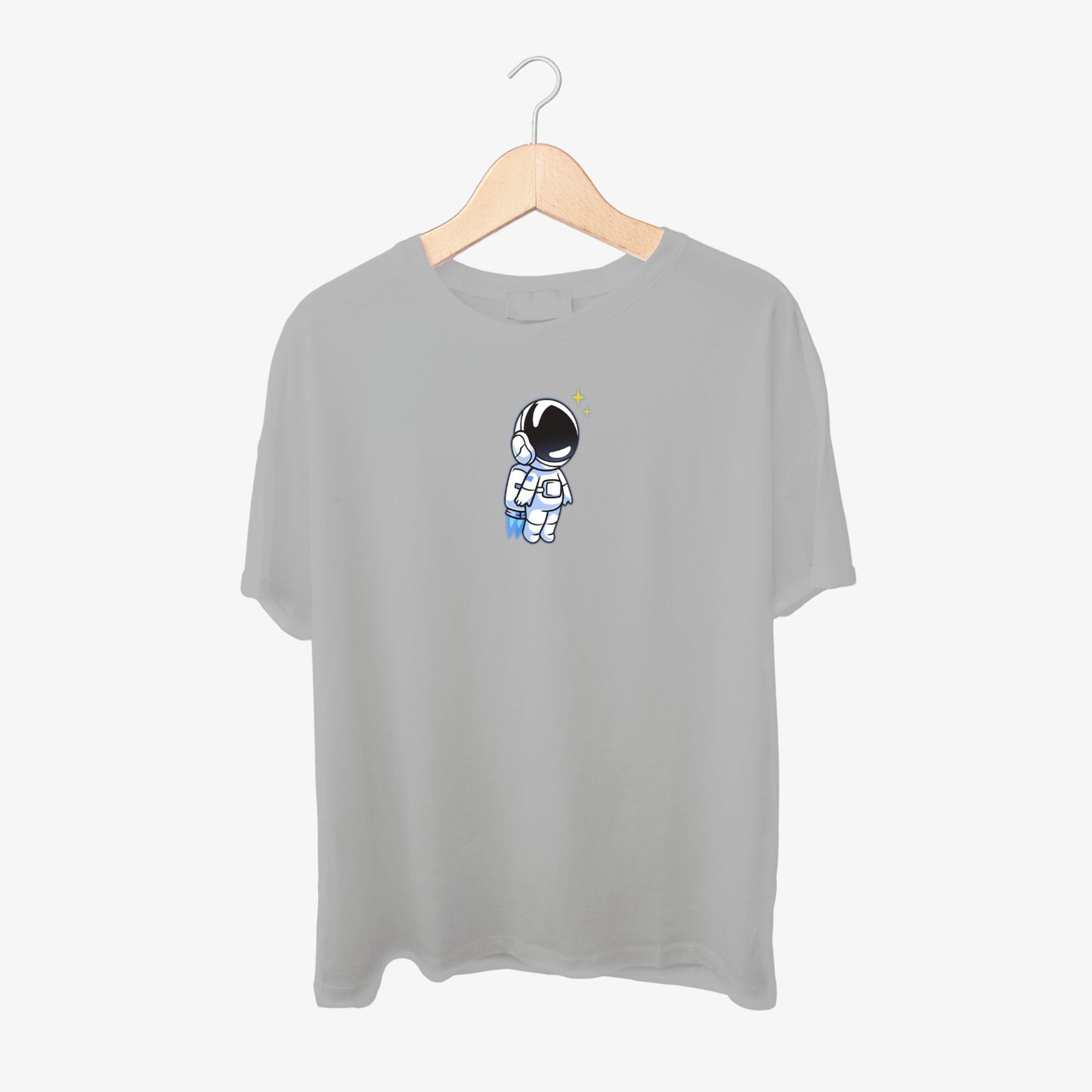 Cute Astronaut Print Round Neck Shirt