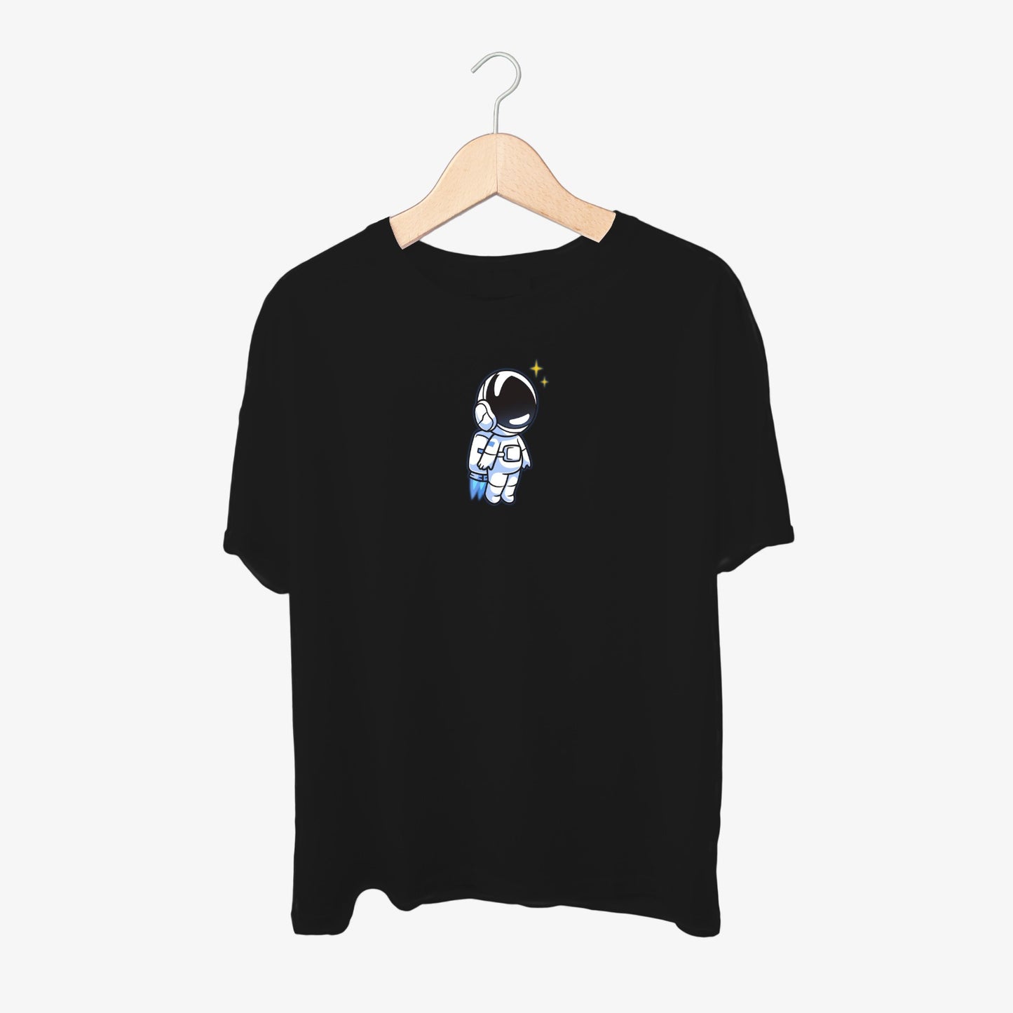 Cute Astronaut Print Round Neck Shirt