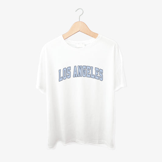 Los Angeles Logo Print Round Neck Shirt