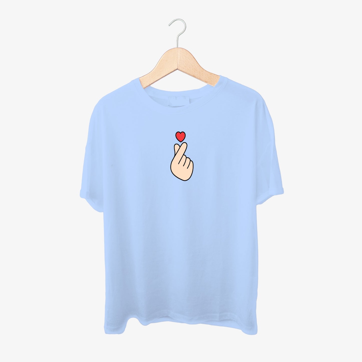 Love Hand Print Round Neck Shirt