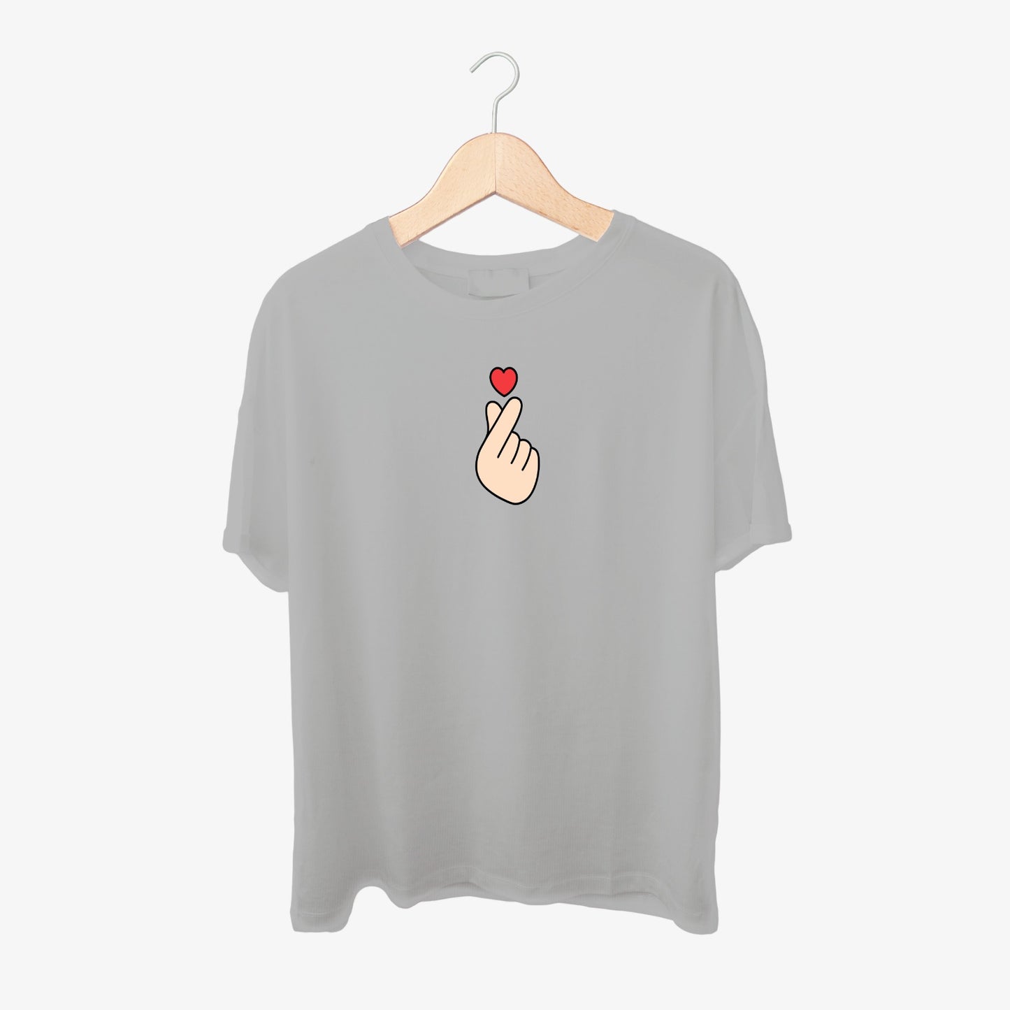 Love Hand Print Round Neck Shirt