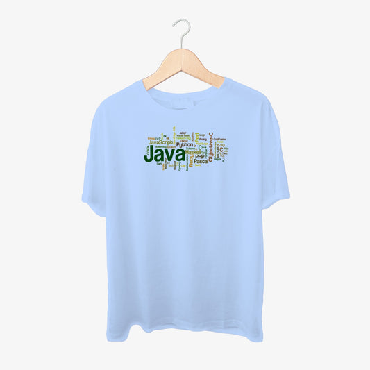 Programming Language Word Cloud Print Round Neck Shirt