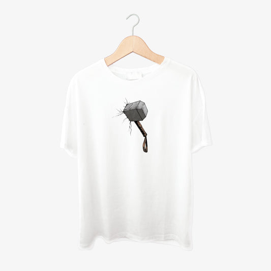 Thor Hammer Print Round Neck Shirt