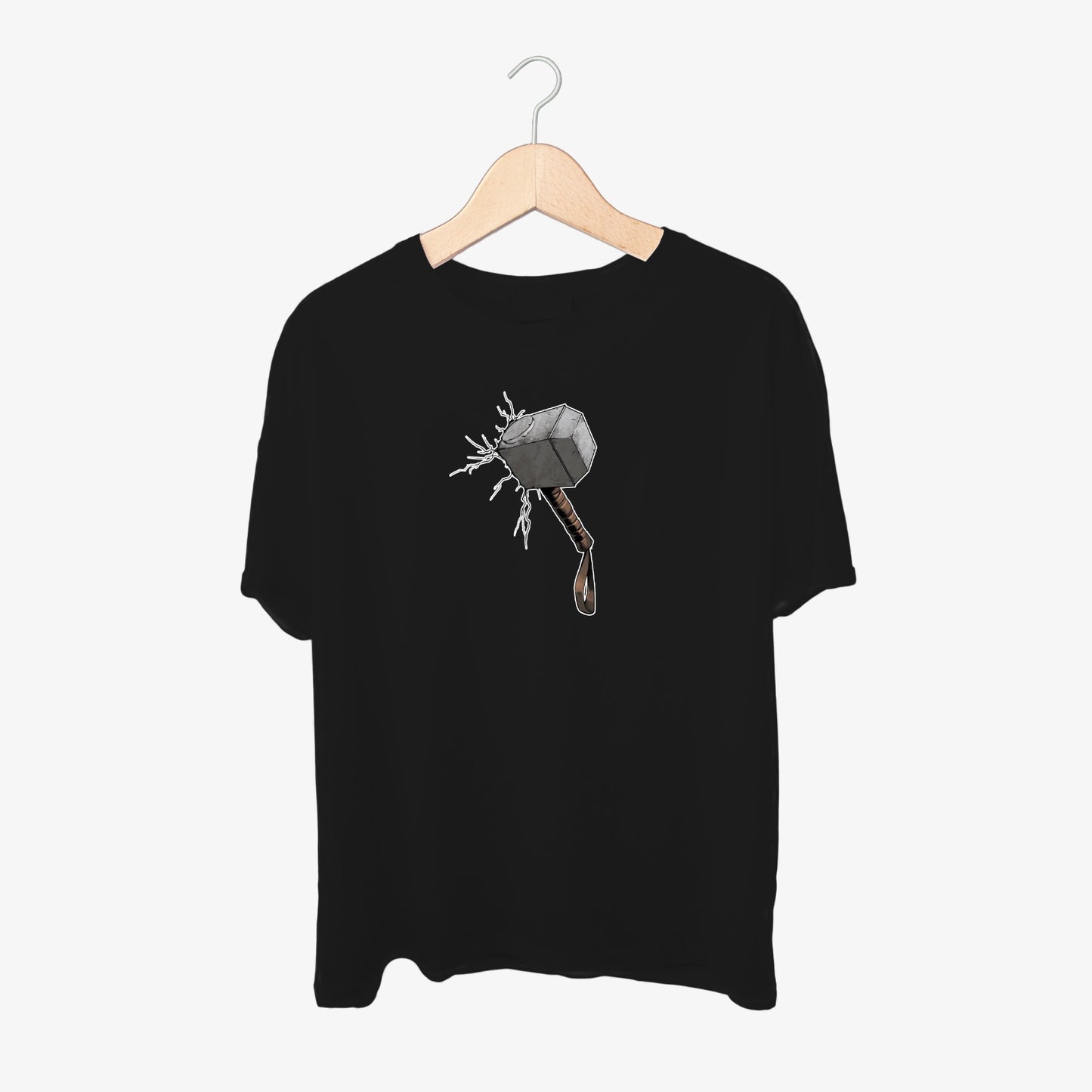 Thor Hammer Print Round Neck Shirt