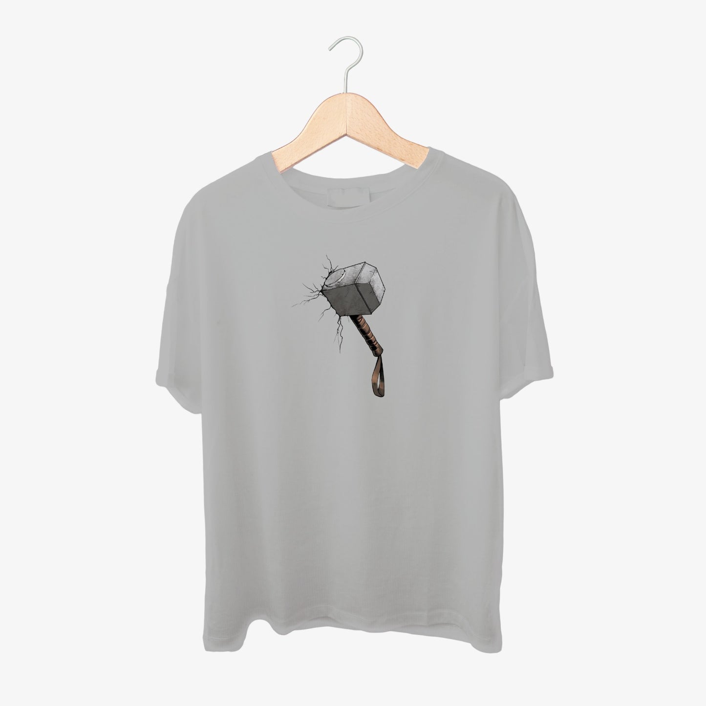 Thor Hammer Print Round Neck Shirt