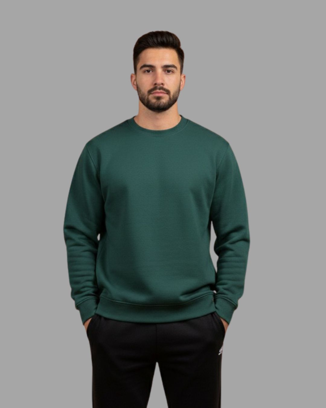 Olive Green Premium Winter Sweatshirt – Cozy & Minimal Style